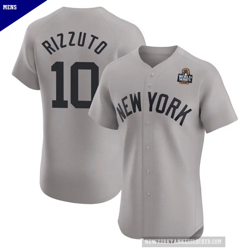 Men's No.10 Phil Rizzuto New York Yankees Gray Elite Road 2024 World Series Jersey