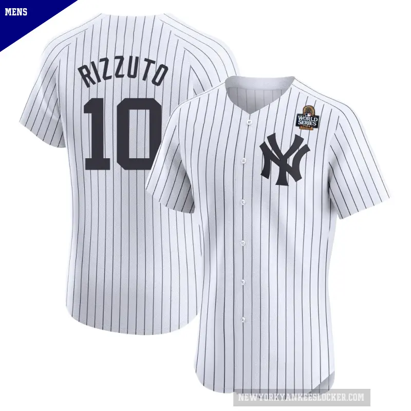 Men's No.10 Phil Rizzuto New York Yankees White Elite Home 2024 World Series Jersey
