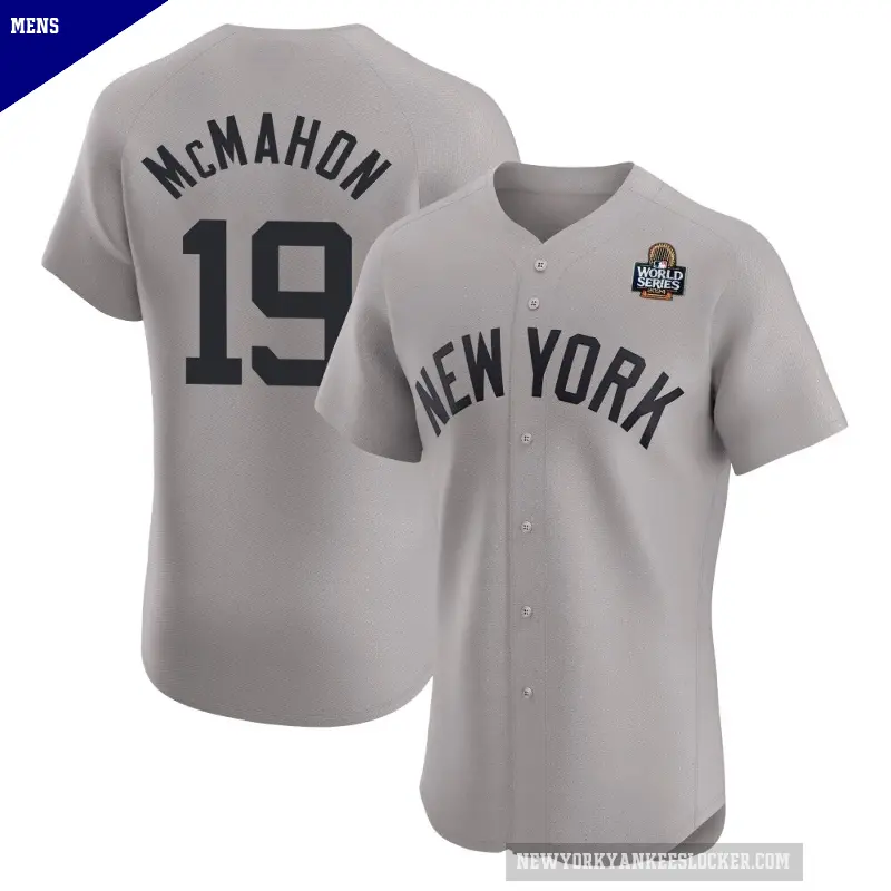 Men's No.19 Ryan McMahon New York Yankees Gray Elite Road 2024 World Series Jersey