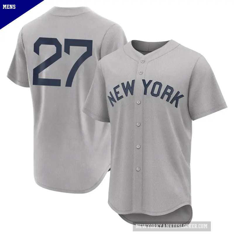 Men's No.27 Giancarlo Stanton New York Yankees Gray Authentic 2021 Field of Dreams Jersey