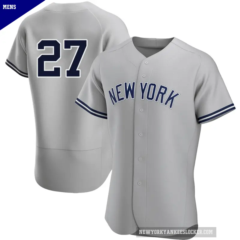 Men's No.27 Giancarlo Stanton New York Yankees Gray Authentic Road Jersey