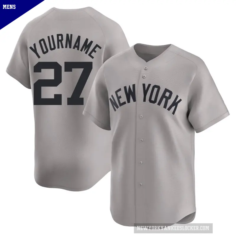 Men's No.27 Giancarlo Stanton New York Yankees Gray Limited Away Jersey