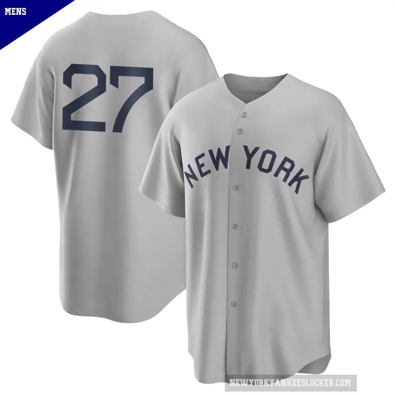 Men's No.27 Giancarlo Stanton New York Yankees Gray Replica 2021 Field of Dreams Jersey