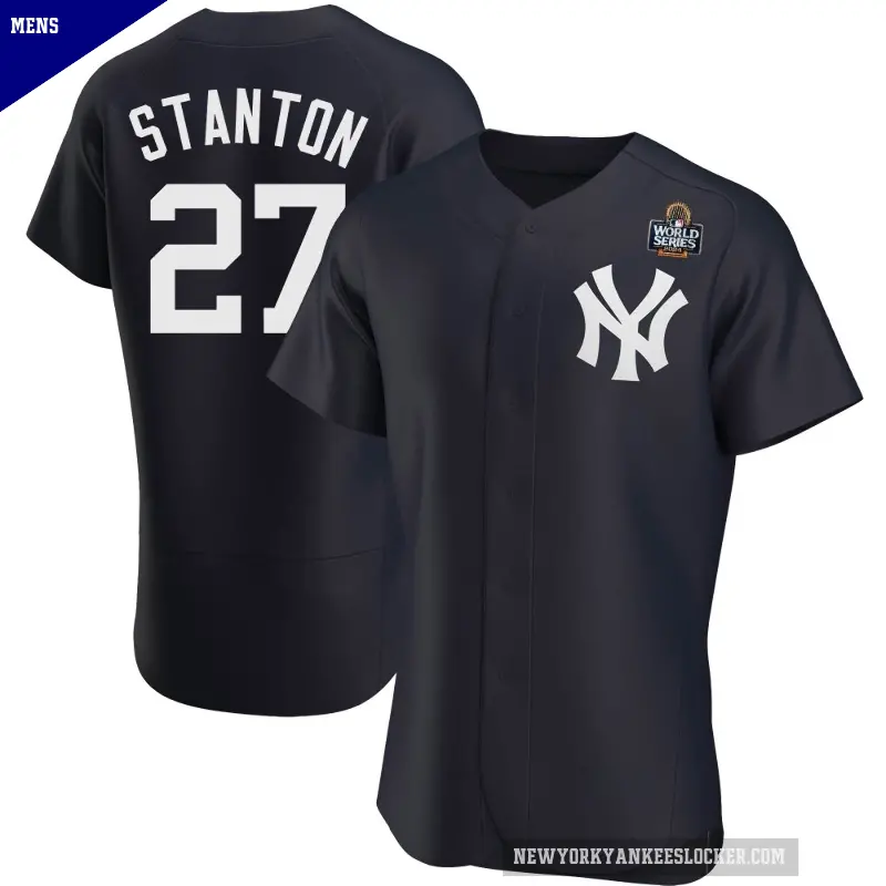 Men's No.27 Giancarlo Stanton New York Yankees Navy Authentic Alternate 2024 World Series Jersey