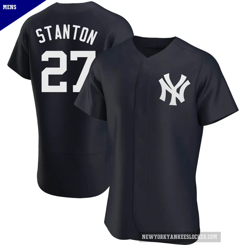 Men's No.27 Giancarlo Stanton New York Yankees Navy Authentic Alternate Jersey