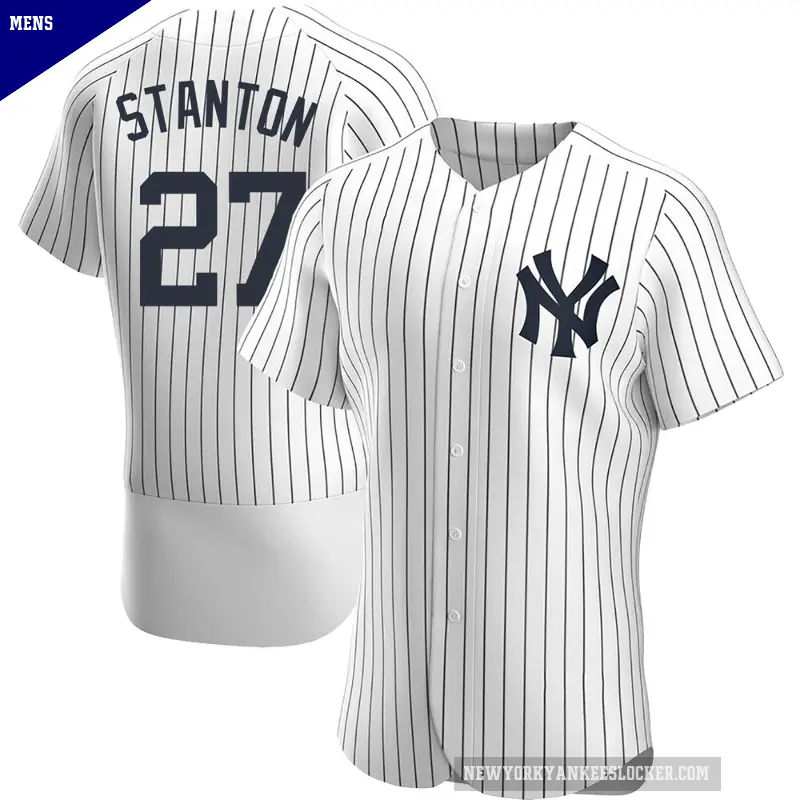 Men's No.27 Giancarlo Stanton New York Yankees White Authentic Home Jersey