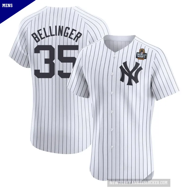 Men's No.35 Cody Bellinger New York Yankees White Elite Home 2024 World Series Jersey