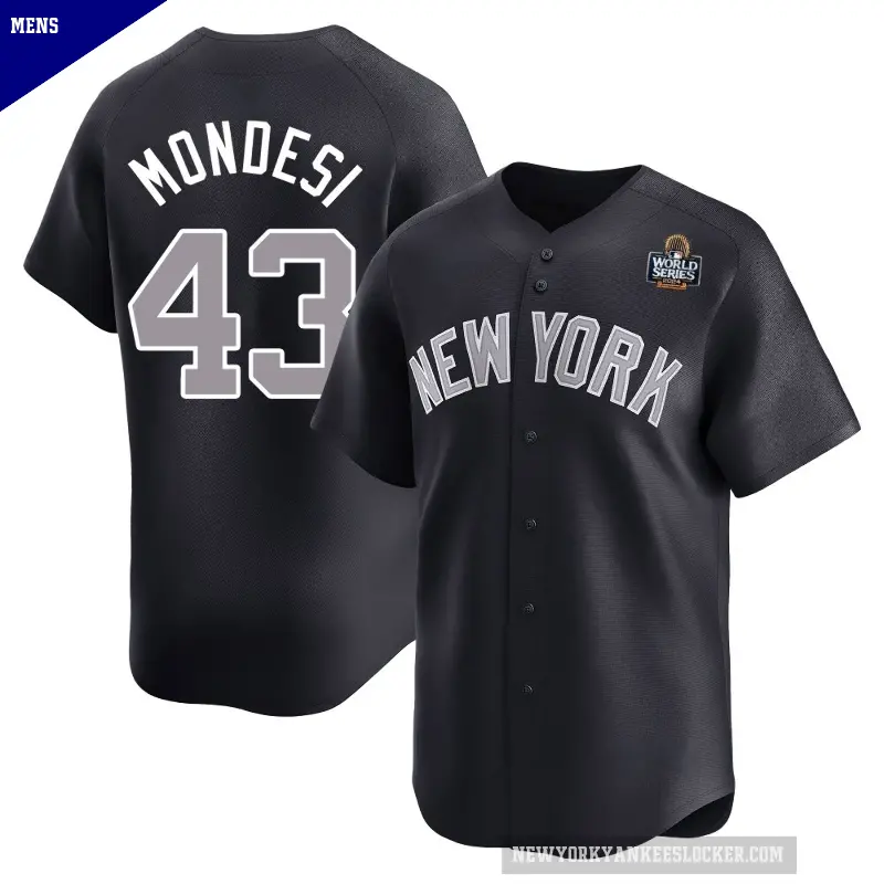 Men's No.43 Raul Mondesi New York Yankees Navy Limited Alternate 2024 World Series Jersey