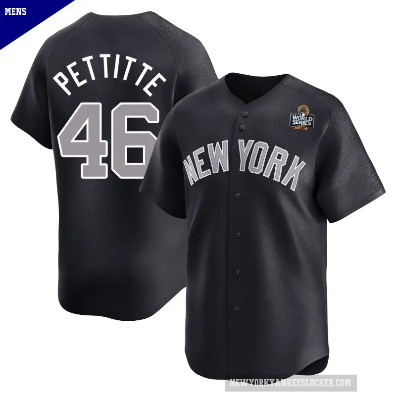 Men's No.46 Andy Pettitte New York Yankees Navy Limited Alternate 2024 World Series Jersey