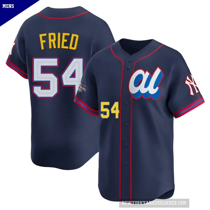 Men's No.54 Max Fried New York Yankees Navy Limited American League 2025 All-Star Edition Jersey