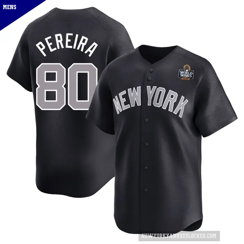 Men's No.80 Everson Pereira New York Yankees Navy Limited Alternate 2024 World Series Jersey