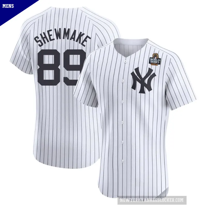 Men's No.89 Braden Shewmake New York Yankees White Elite Home 2024 World Series Jersey