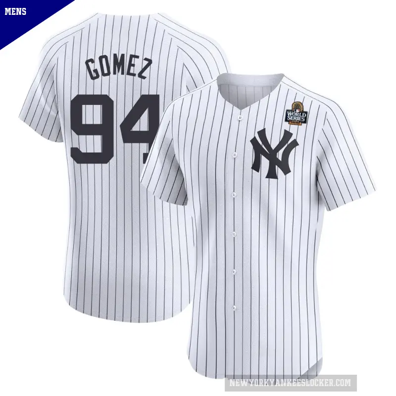 Men's No.94 Yoendrys Gomez New York Yankees White Elite Home 2024 World Series Jersey