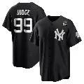 Men's No.99 Aaron Judge New York Yankees Black/White Replica 2024 World Series Jersey