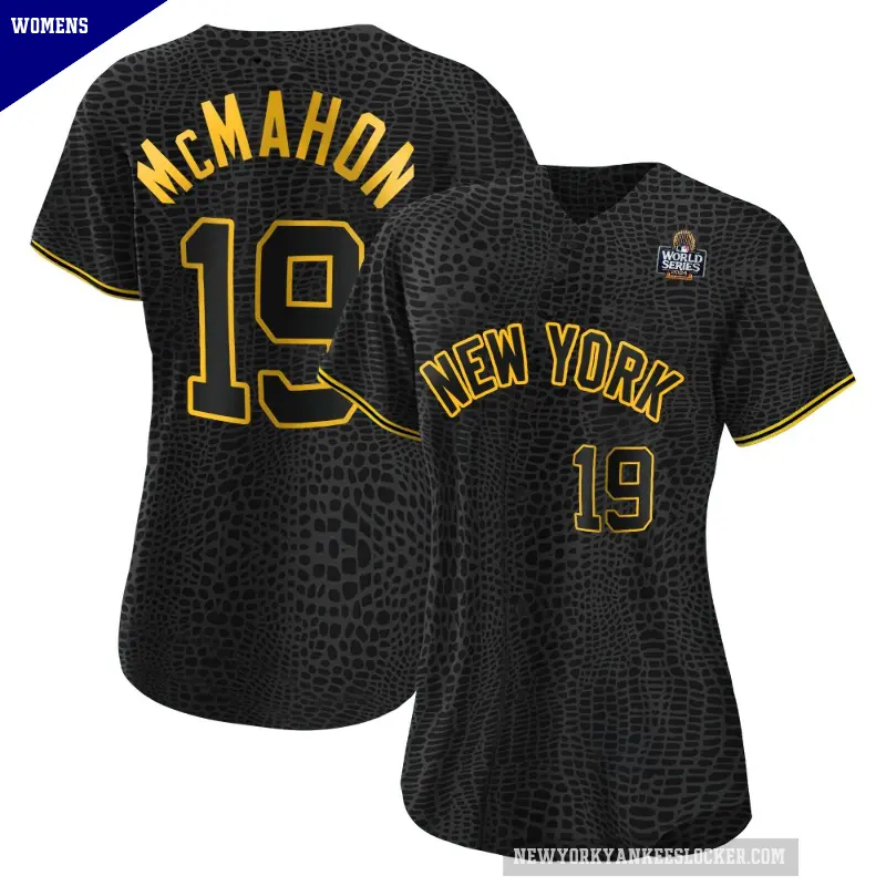 Women's No.19 Ryan McMahon New York Yankees Black Authentic Snake Skin City 2024 World Series Jersey