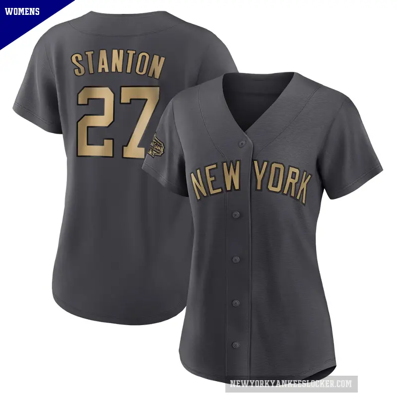 Women's No.27 Giancarlo Stanton New York Yankees Charcoal Game Authentic 2022 All-Star Jersey