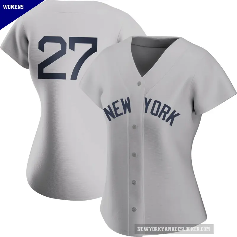 Women's No.27 Giancarlo Stanton New York Yankees Gray Authentic 2021 Field of Dreams Jersey
