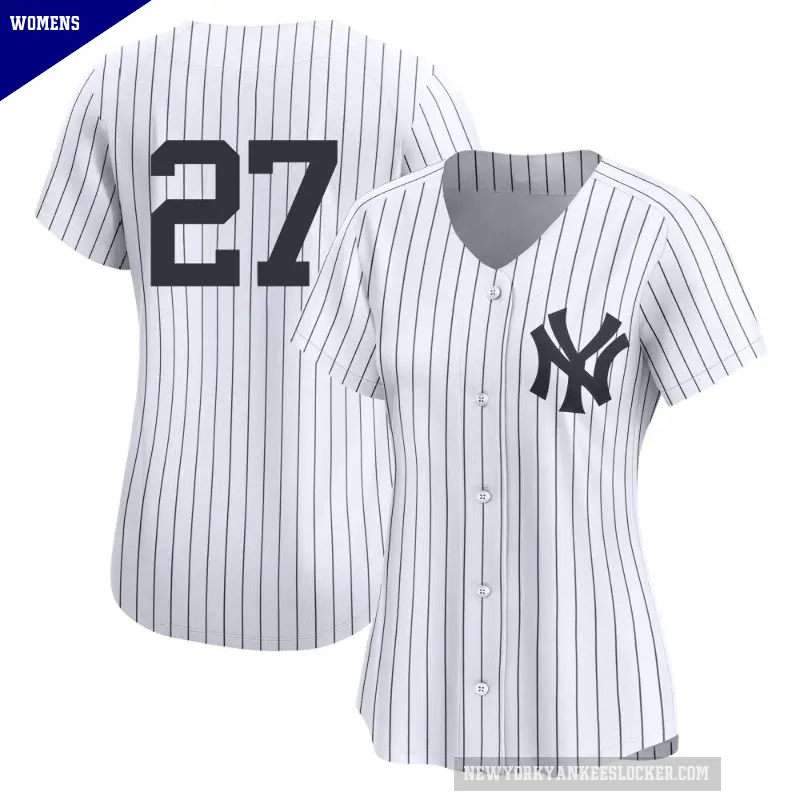 Women's No.27 Giancarlo Stanton New York Yankees White Limited Yankee Home 2nd Jersey