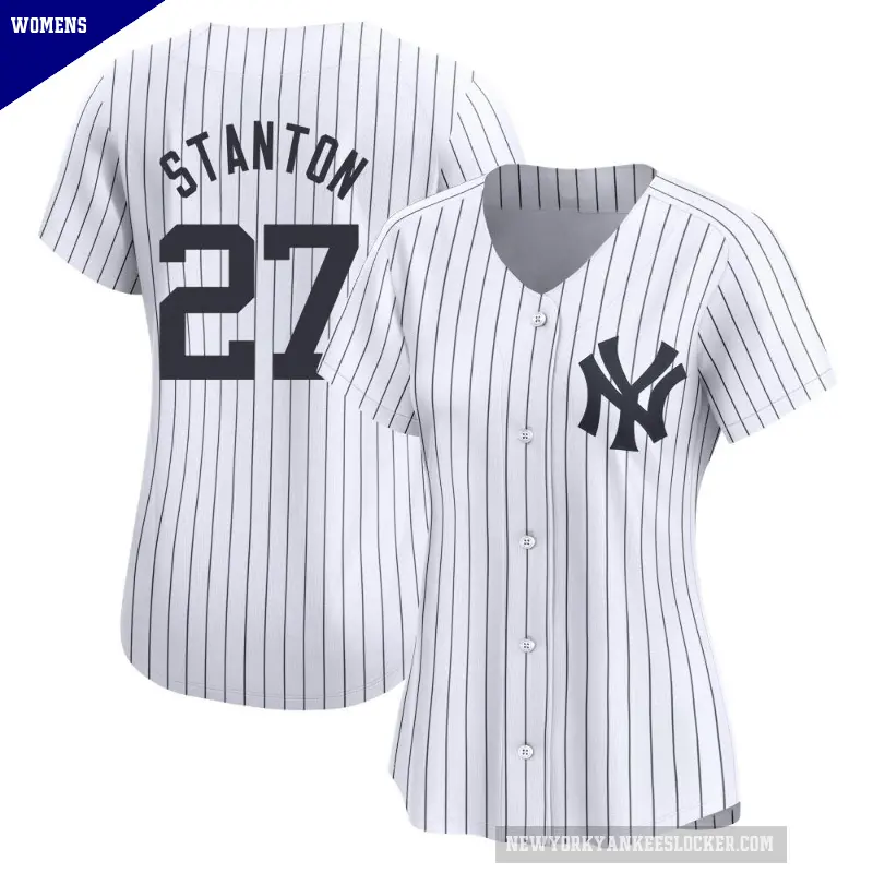 Women's No.27 Giancarlo Stanton New York Yankees White Limited Yankee Home Jersey