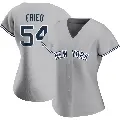 Women's No.54 Max Fried New York Yankees Gray Authentic Road Name Jersey