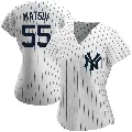 Women's No.55 Hideki Matsui New York Yankees White Authentic Home Name Jersey