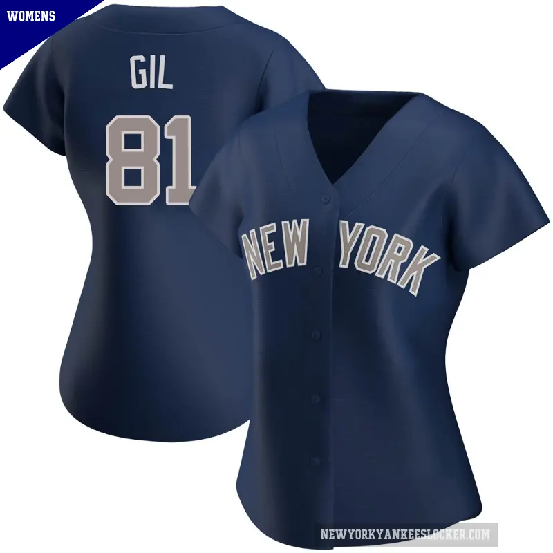 Women's No.81 Luis Gil New York Yankees Navy Authentic Alternate Jersey