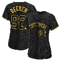 Women's No.92 Brandon Decker New York Yankees Black Replica Snake Skin City Jersey
