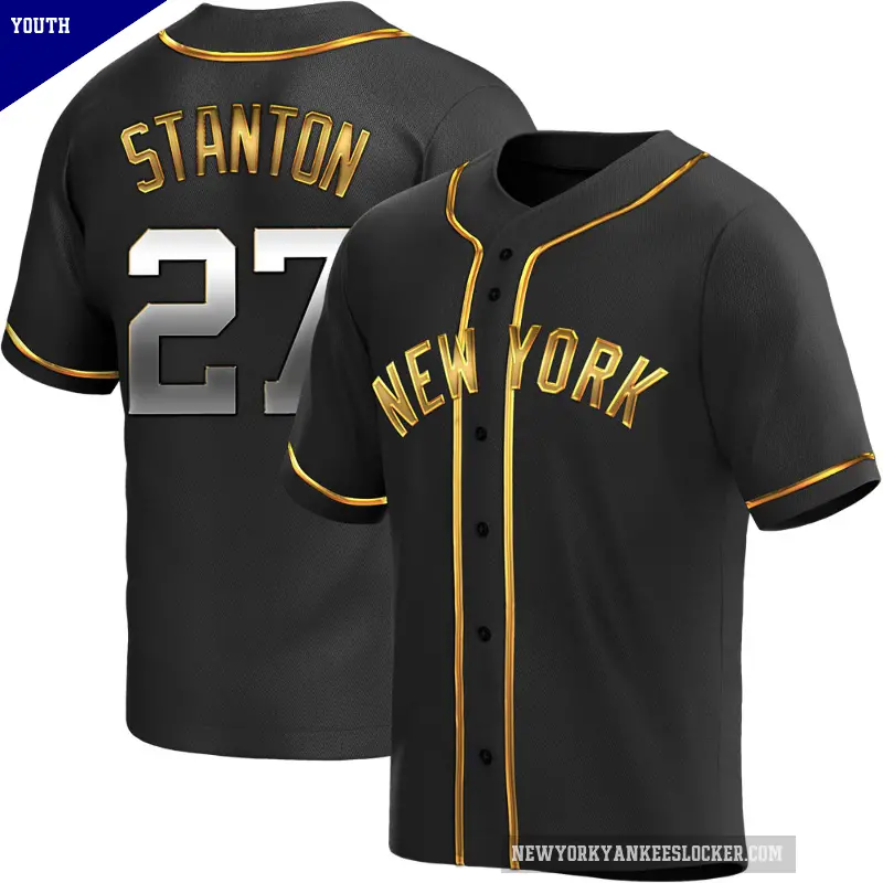Youth No.27 Giancarlo Stanton New York Yankees Gold Replica Black en Alternate Jersey