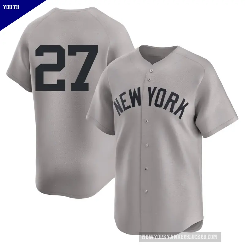 Youth No.27 Giancarlo Stanton New York Yankees Gray Limited Away 2nd Jersey