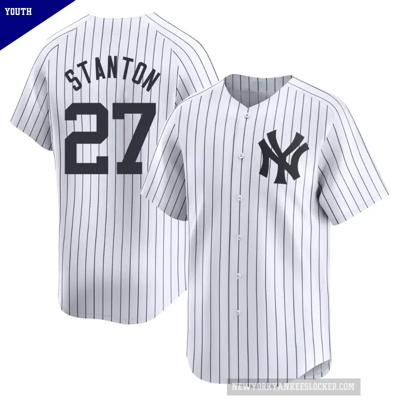 Youth No.27 Giancarlo Stanton New York Yankees White Limited Yankee Home Jersey