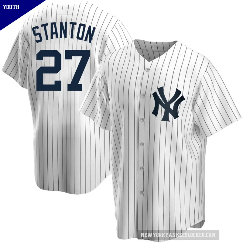Youth No.27 Giancarlo Stanton New York Yankees White Replica Home Jersey