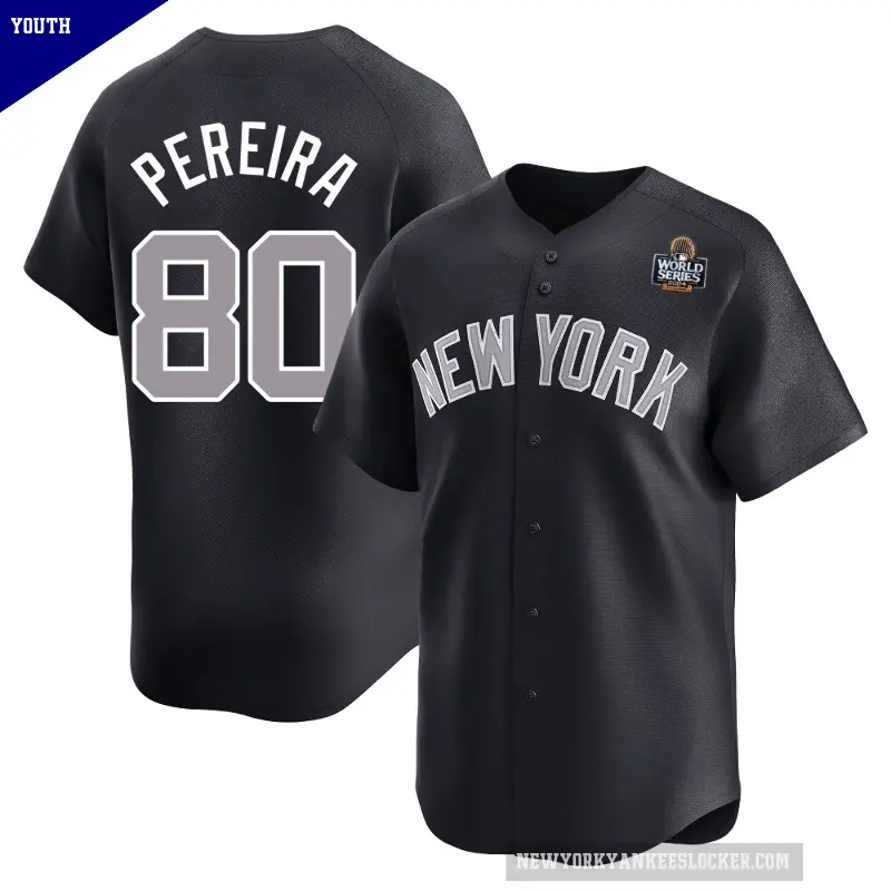 Youth No.80 Everson Pereira New York Yankees Navy Limited Alternate 2024 World Series Jersey